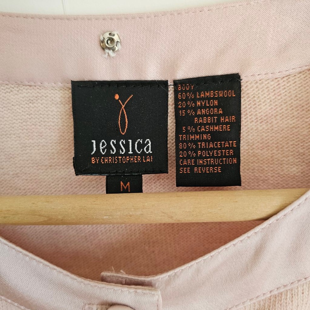 Vintage Cropped Cardigan  JESSICA BY CHRISTOPHER LAI Lambswool & Angora blend M - Picture 4 of 4